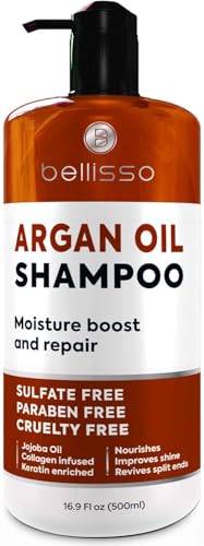 Argan Oil Shampoo - Sulfate Free with No Parabens - Moroccan Botanicals for Women and Men - Professional Moisturizing, Anti Frizz, Hydrating Solution for Dry, Wavy, Curly and Color Treated Hair